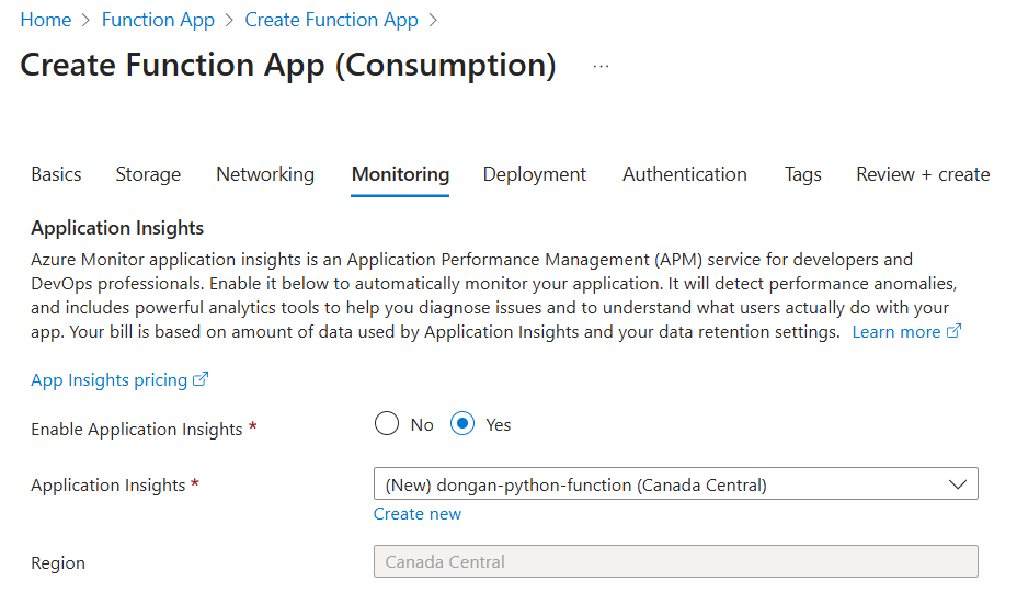 Monitoring Tab Configuration