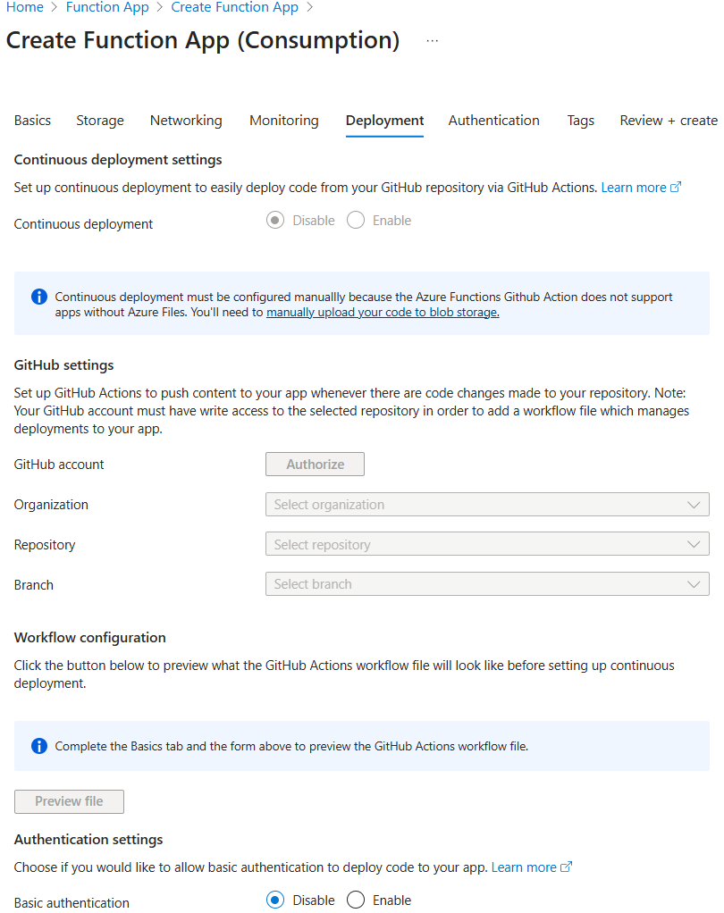 Deployment Tab Configuration