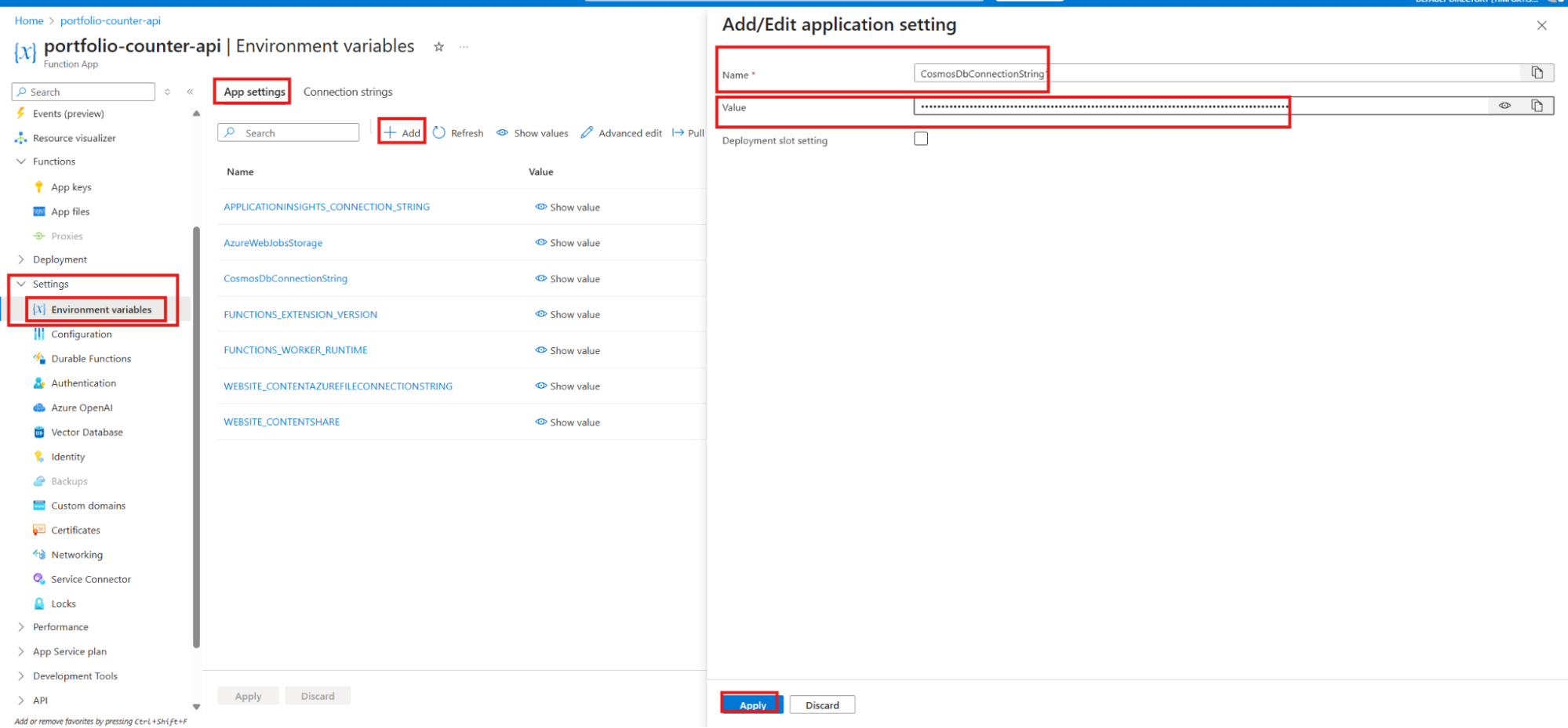 Add Connection String